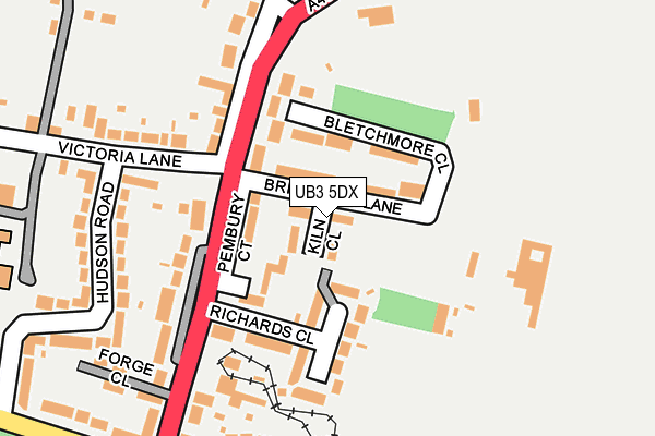 UB3 5DX map - OS OpenMap – Local (Ordnance Survey)