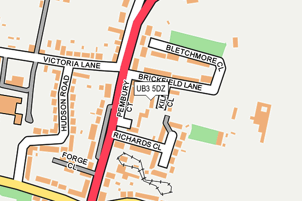 UB3 5DZ map - OS OpenMap – Local (Ordnance Survey)