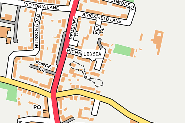 UB3 5EA map - OS OpenMap – Local (Ordnance Survey)