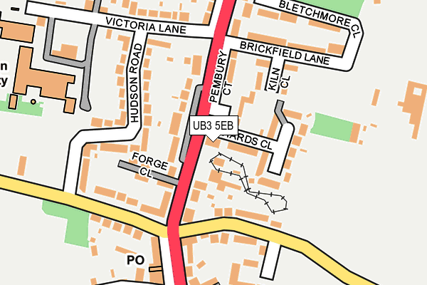 UB3 5EB map - OS OpenMap – Local (Ordnance Survey)