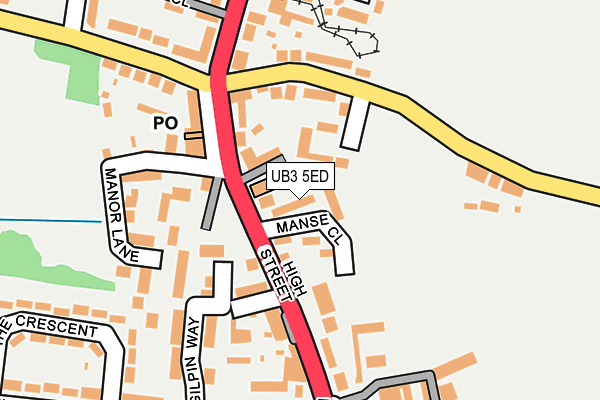 UB3 5ED map - OS OpenMap – Local (Ordnance Survey)