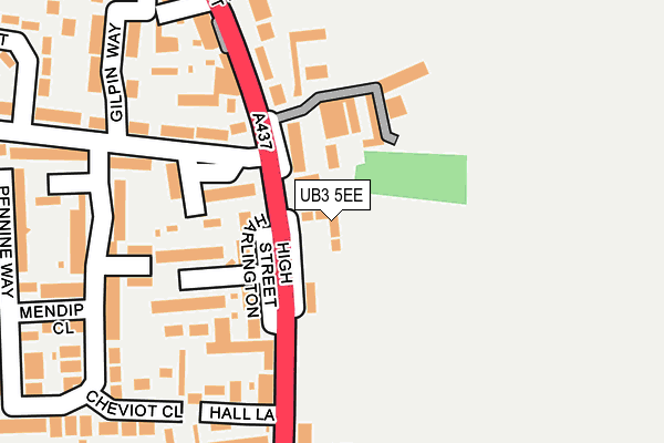 UB3 5EE map - OS OpenMap – Local (Ordnance Survey)