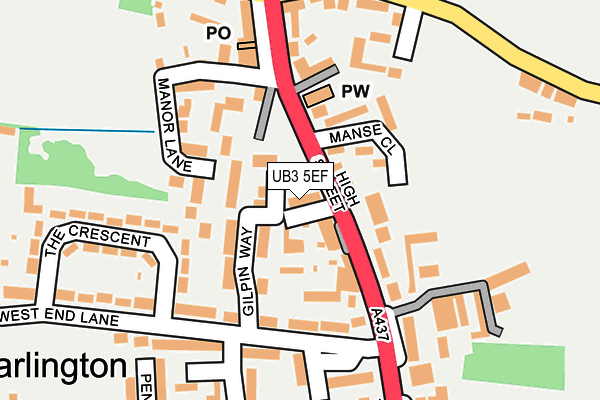 UB3 5EF map - OS OpenMap – Local (Ordnance Survey)