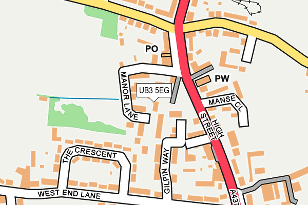 UB3 5EG map - OS OpenMap – Local (Ordnance Survey)