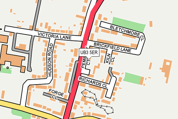 UB3 5ER map - OS OpenMap – Local (Ordnance Survey)
