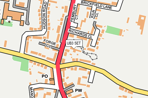 UB3 5ET map - OS OpenMap – Local (Ordnance Survey)