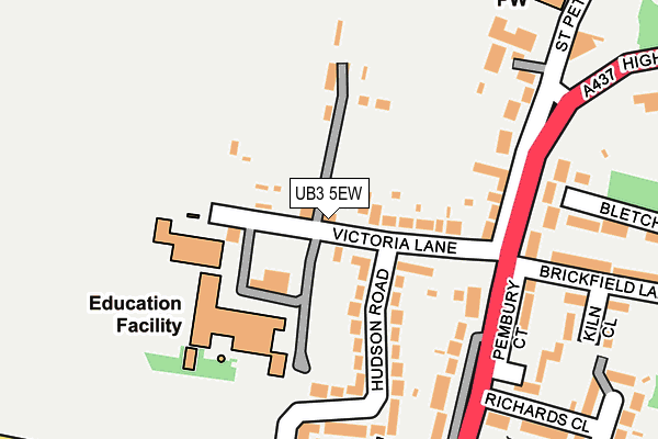 UB3 5EW map - OS OpenMap – Local (Ordnance Survey)