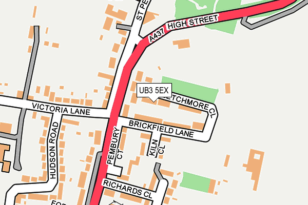 UB3 5EX map - OS OpenMap – Local (Ordnance Survey)