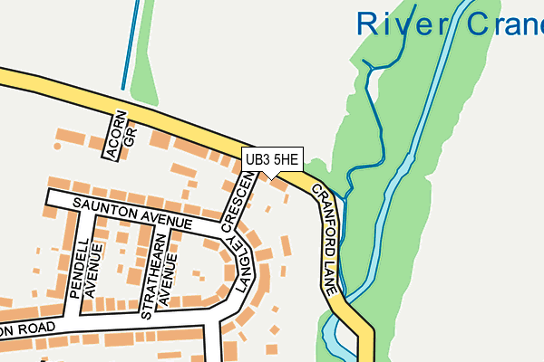 UB3 5HE map - OS OpenMap – Local (Ordnance Survey)
