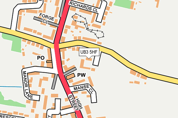 UB3 5HF map - OS OpenMap – Local (Ordnance Survey)