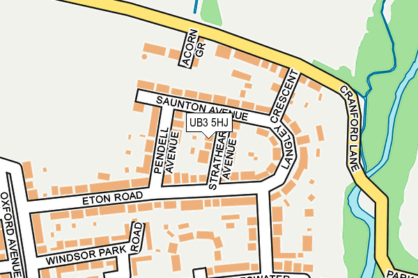 UB3 5HJ map - OS OpenMap – Local (Ordnance Survey)