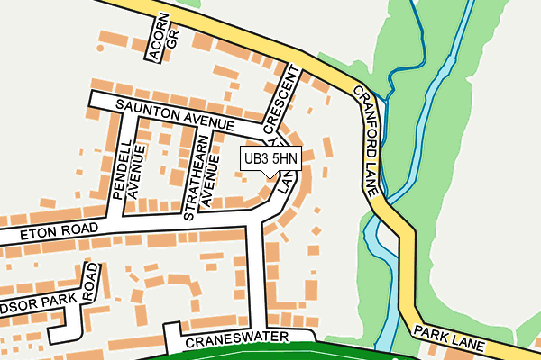 UB3 5HN map - OS OpenMap – Local (Ordnance Survey)