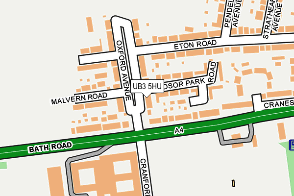 UB3 5HU map - OS OpenMap – Local (Ordnance Survey)