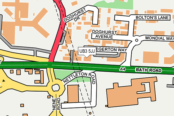 UB3 5JJ map - OS OpenMap – Local (Ordnance Survey)