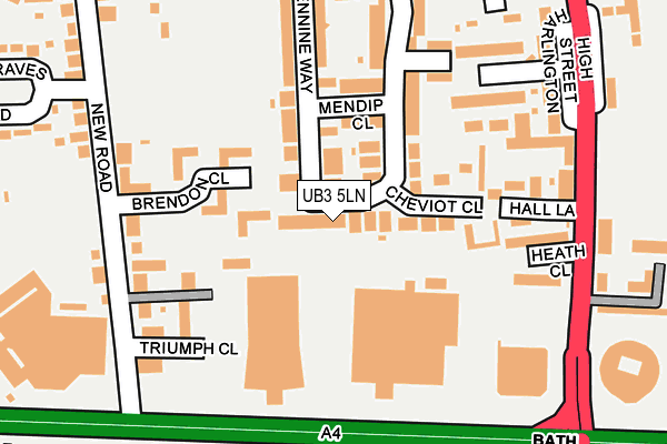 UB3 5LN map - OS OpenMap – Local (Ordnance Survey)