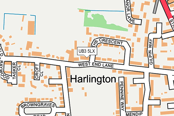 UB3 5LX map - OS OpenMap – Local (Ordnance Survey)