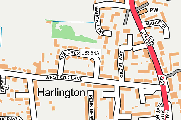 UB3 5NA map - OS OpenMap – Local (Ordnance Survey)