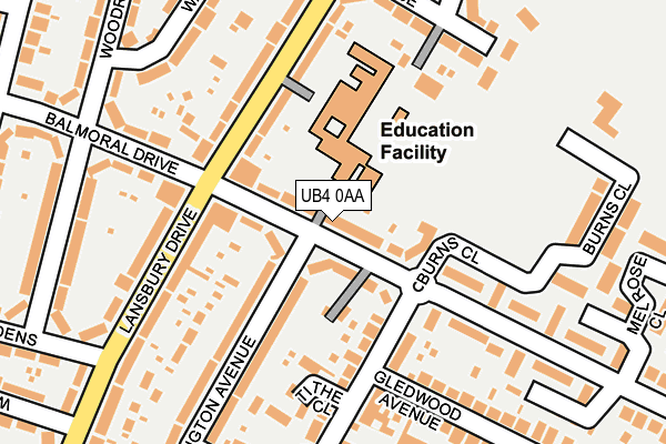 UB4 0AA map - OS OpenMap – Local (Ordnance Survey)
