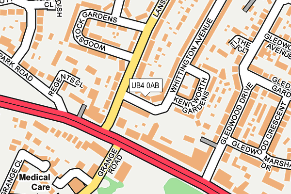 UB4 0AB map - OS OpenMap – Local (Ordnance Survey)