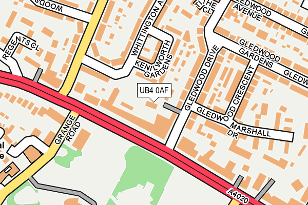 UB4 0AF map - OS OpenMap – Local (Ordnance Survey)