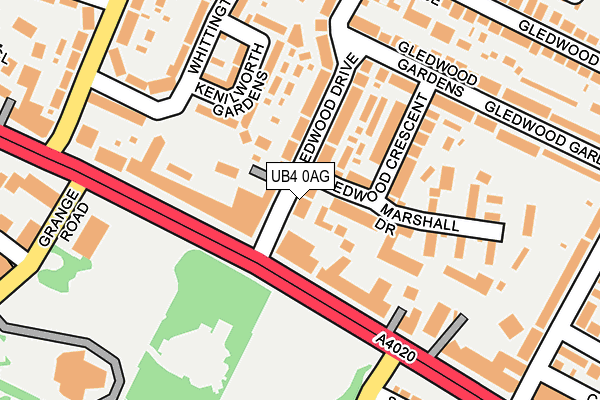 UB4 0AG map - OS OpenMap – Local (Ordnance Survey)