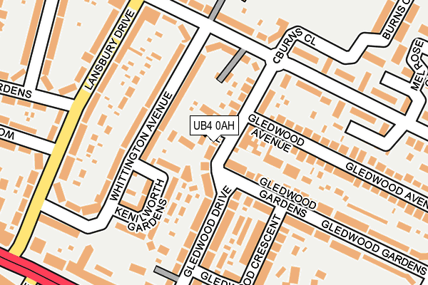 UB4 0AH map - OS OpenMap – Local (Ordnance Survey)