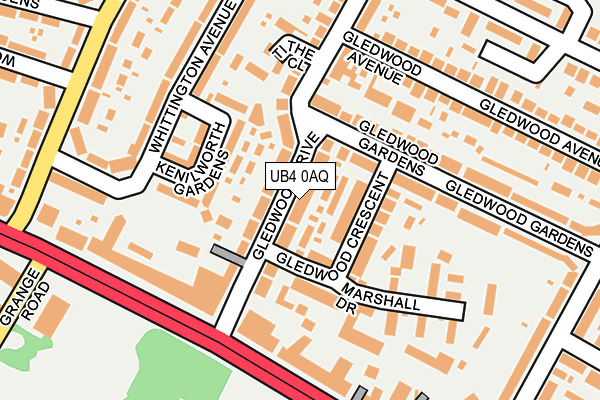 UB4 0AQ map - OS OpenMap – Local (Ordnance Survey)