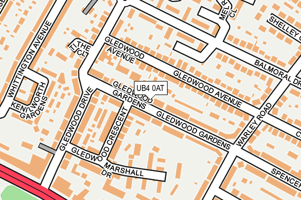 UB4 0AT map - OS OpenMap – Local (Ordnance Survey)