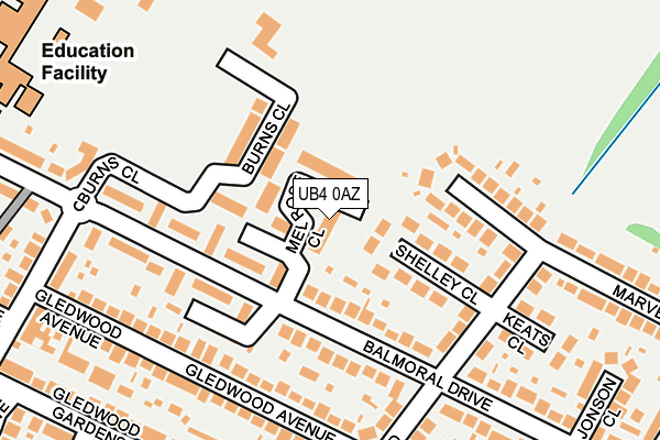 UB4 0AZ map - OS OpenMap – Local (Ordnance Survey)