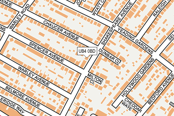 UB4 0BD map - OS OpenMap – Local (Ordnance Survey)