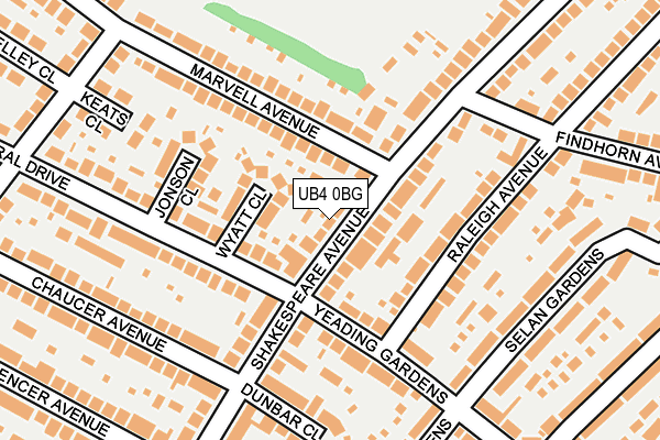 UB4 0BG map - OS OpenMap – Local (Ordnance Survey)
