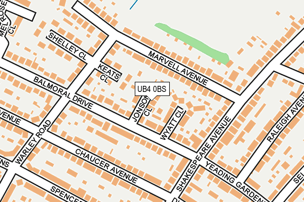 UB4 0BS map - OS OpenMap – Local (Ordnance Survey)