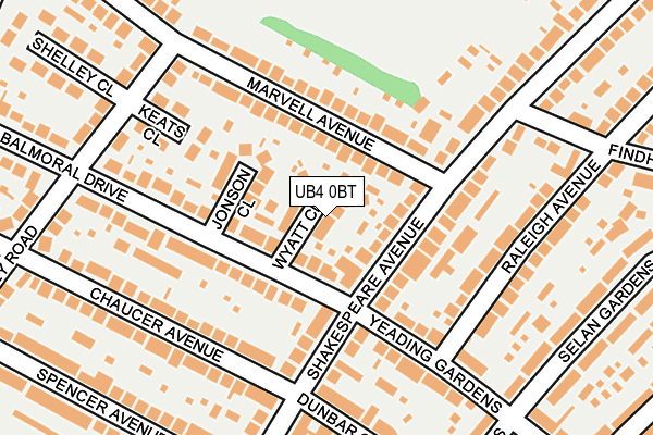 UB4 0BT map - OS OpenMap – Local (Ordnance Survey)