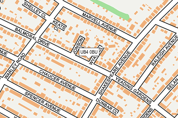 UB4 0BU map - OS OpenMap – Local (Ordnance Survey)