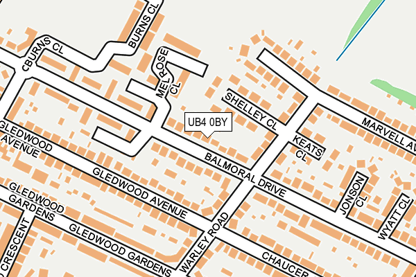 UB4 0BY map - OS OpenMap – Local (Ordnance Survey)