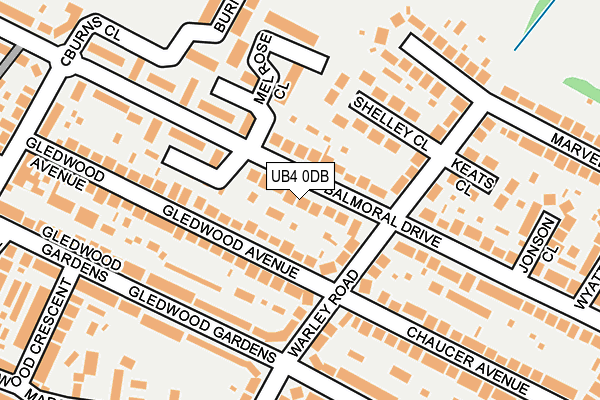 UB4 0DB map - OS OpenMap – Local (Ordnance Survey)