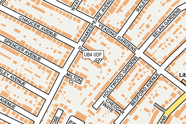 UB4 0DF map - OS OpenMap – Local (Ordnance Survey)