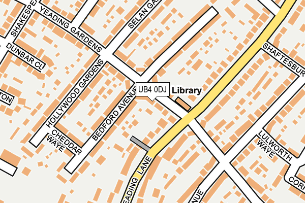 UB4 0DJ map - OS OpenMap – Local (Ordnance Survey)