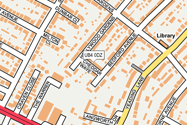 UB4 0DZ map - OS OpenMap – Local (Ordnance Survey)