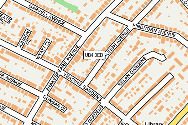 UB4 0ED map - OS OpenMap – Local (Ordnance Survey)