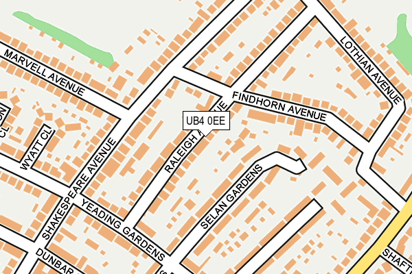UB4 0EE map - OS OpenMap – Local (Ordnance Survey)