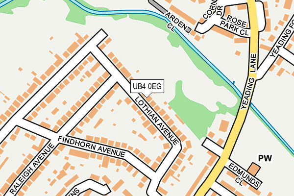 UB4 0EG map - OS OpenMap – Local (Ordnance Survey)