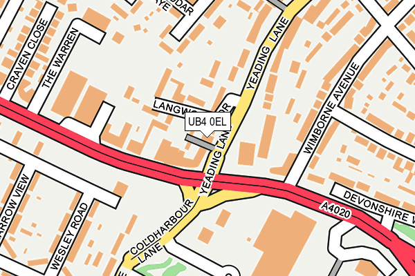 UB4 0EL map - OS OpenMap – Local (Ordnance Survey)