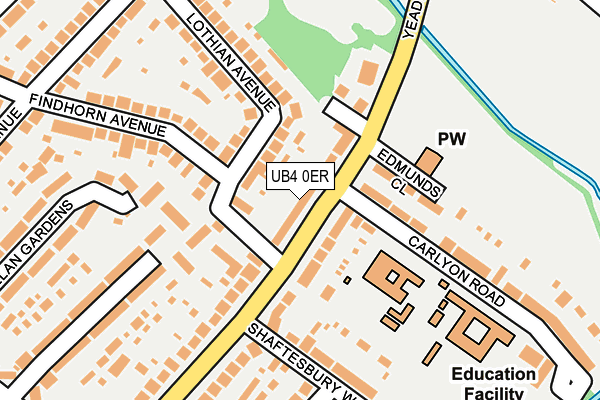 UB4 0ER map - OS OpenMap – Local (Ordnance Survey)