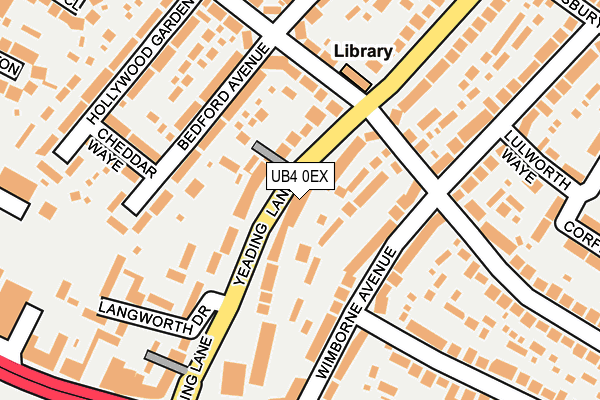 UB4 0EX map - OS OpenMap – Local (Ordnance Survey)