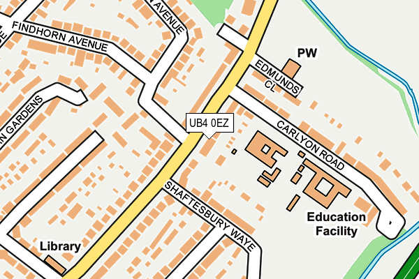 UB4 0EZ map - OS OpenMap – Local (Ordnance Survey)