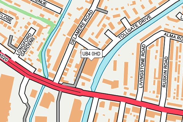 UB4 0HD map - OS OpenMap – Local (Ordnance Survey)