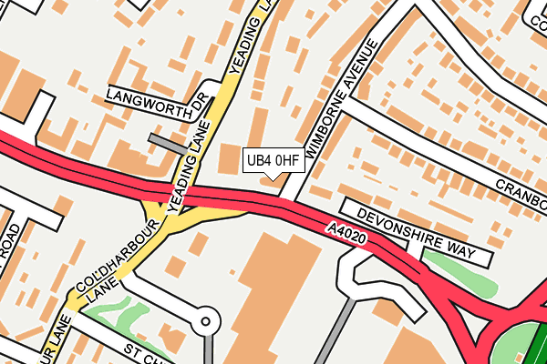 UB4 0HF map - OS OpenMap – Local (Ordnance Survey)