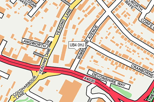 UB4 0HJ map - OS OpenMap – Local (Ordnance Survey)