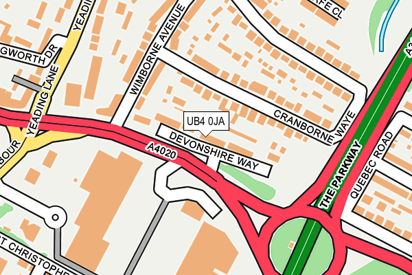 UB4 0JA map - OS OpenMap – Local (Ordnance Survey)
